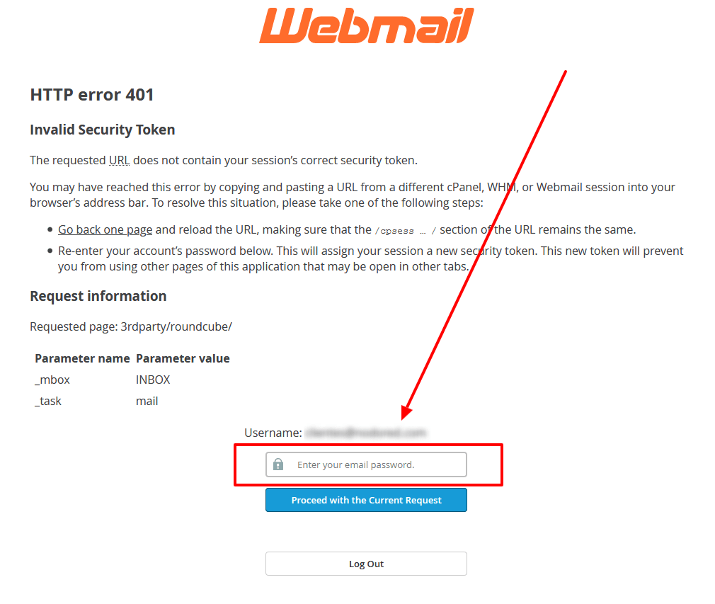 Error de Token de Seguridad en cPanel