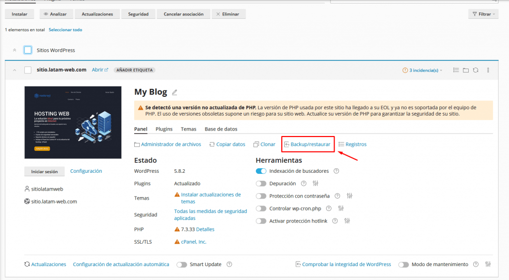 backup wordpress toolkit