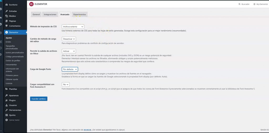 cómo añadir fuentes personalizadas a wordpress con elementor